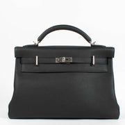 Authentic second hand designer luxury Hermès Kelly 42 Maxi Black Togo PHW