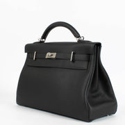 Authentic second hand designer luxury Hermès Kelly 42 Maxi Black Togo PHW