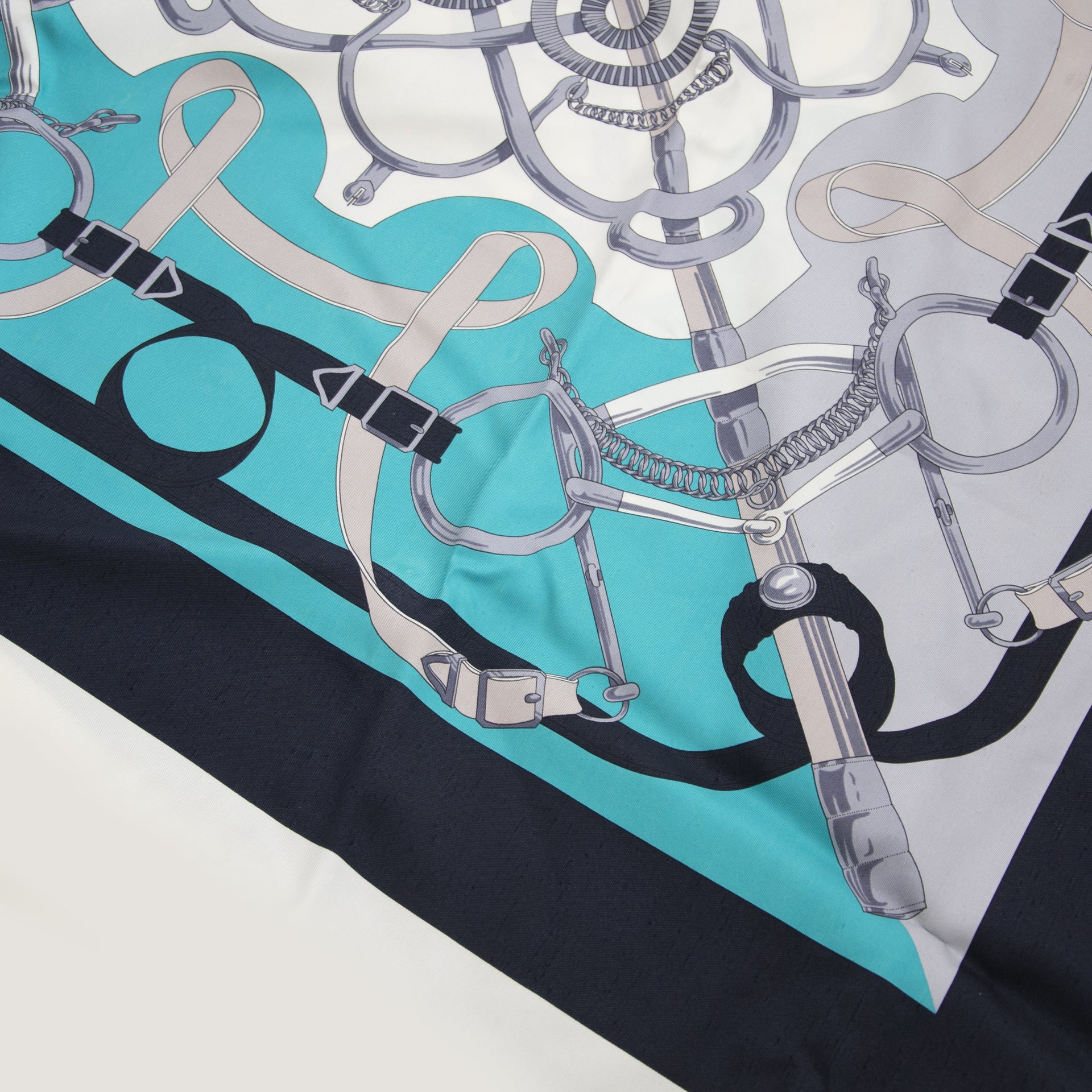 Hermès Shantung Twill Poncho Cape Turquoise Blue