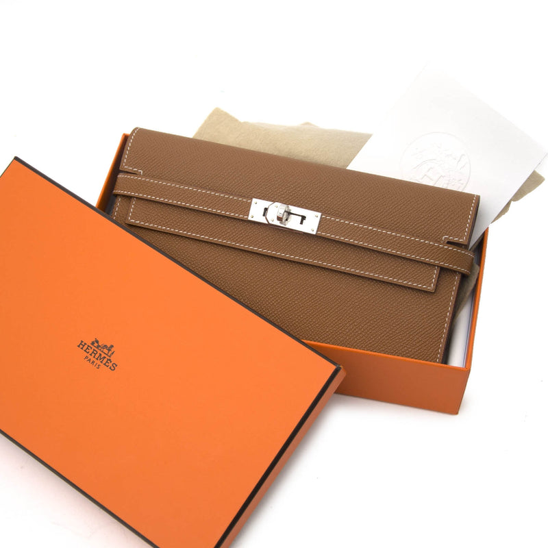 koop veilig online tegen de beste prijs aan Never Used Hermès Kelly Classic Epsom Wallet