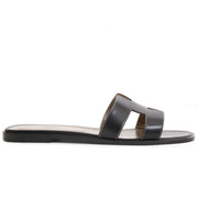 shop 100% authentic secondhand Hermes Black Oran Boxcalf Sandale - size 41