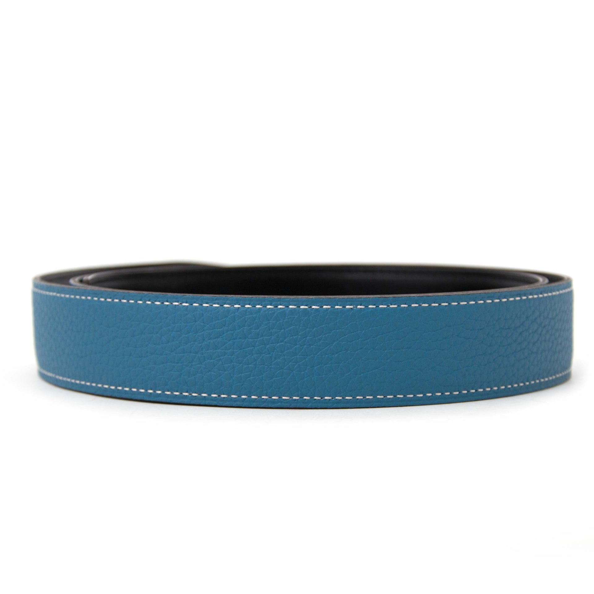 Hermès Omkeerbare Riem Zwart en Blue Jean