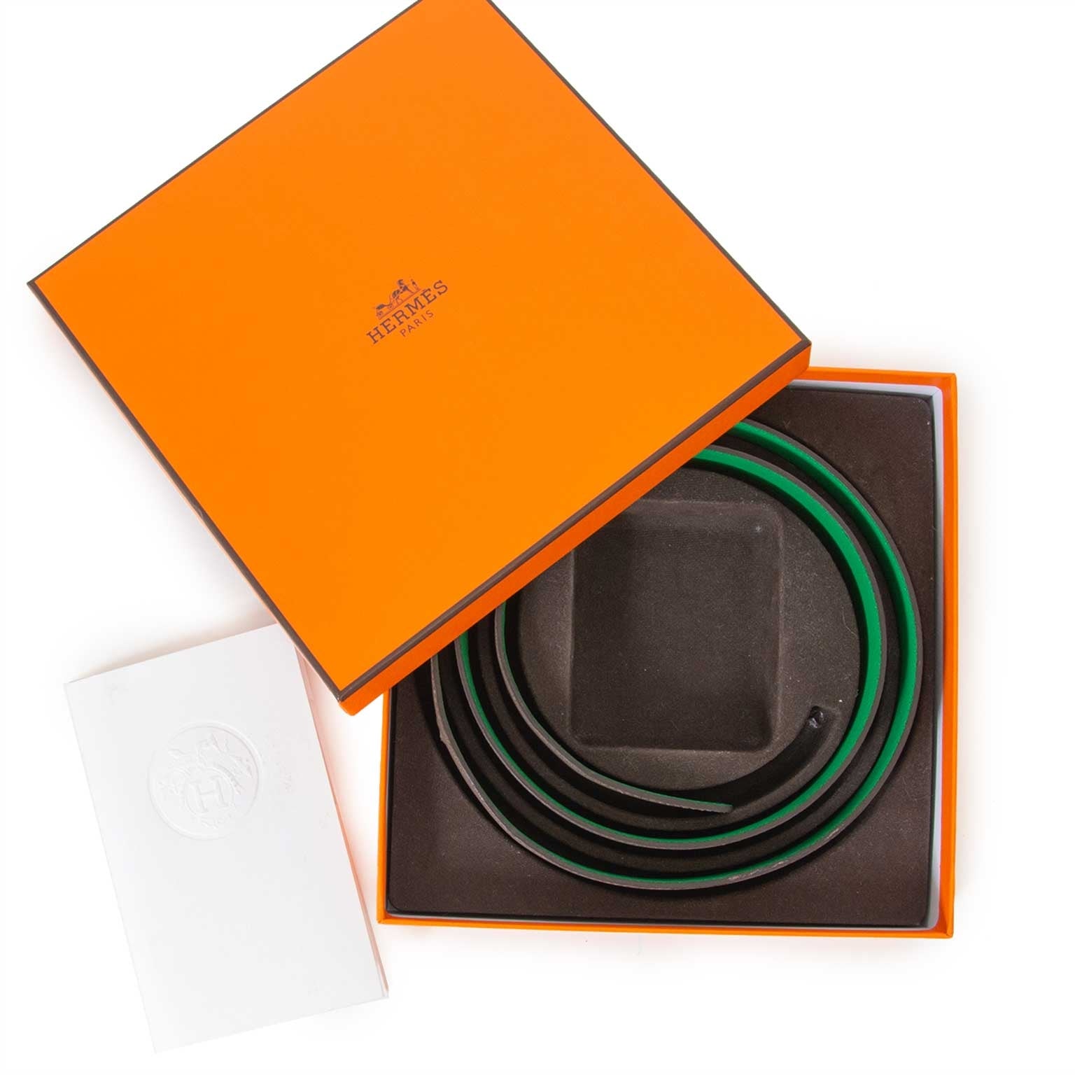 Hermès Belt Bambou/Etain in Swift/Epsom leather