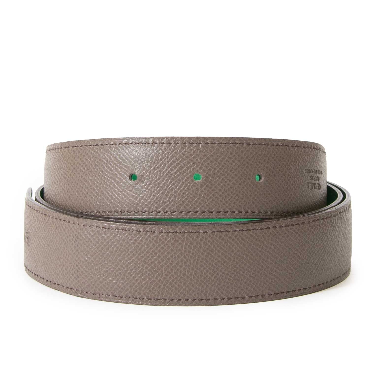 Hermès Belt Bambou/Etain in Swift/Epsom leather