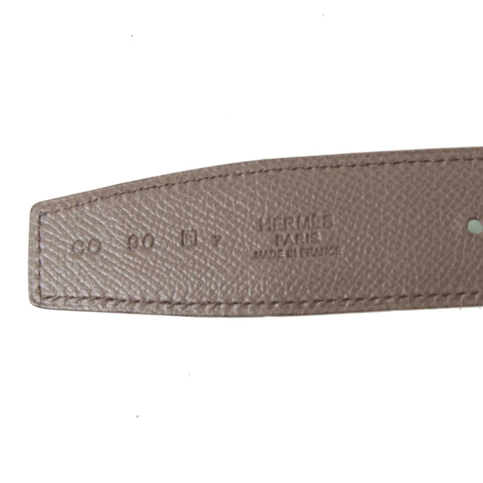 Hermès Belt Bambou/Etain in Swift/Epsom leather