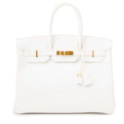 Hard To Find Hermes White Epsom Birkin 35 GHW