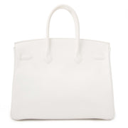 shop safe online your secondhand Hard To Find Hermes White Epsom Birkin 35 GHW