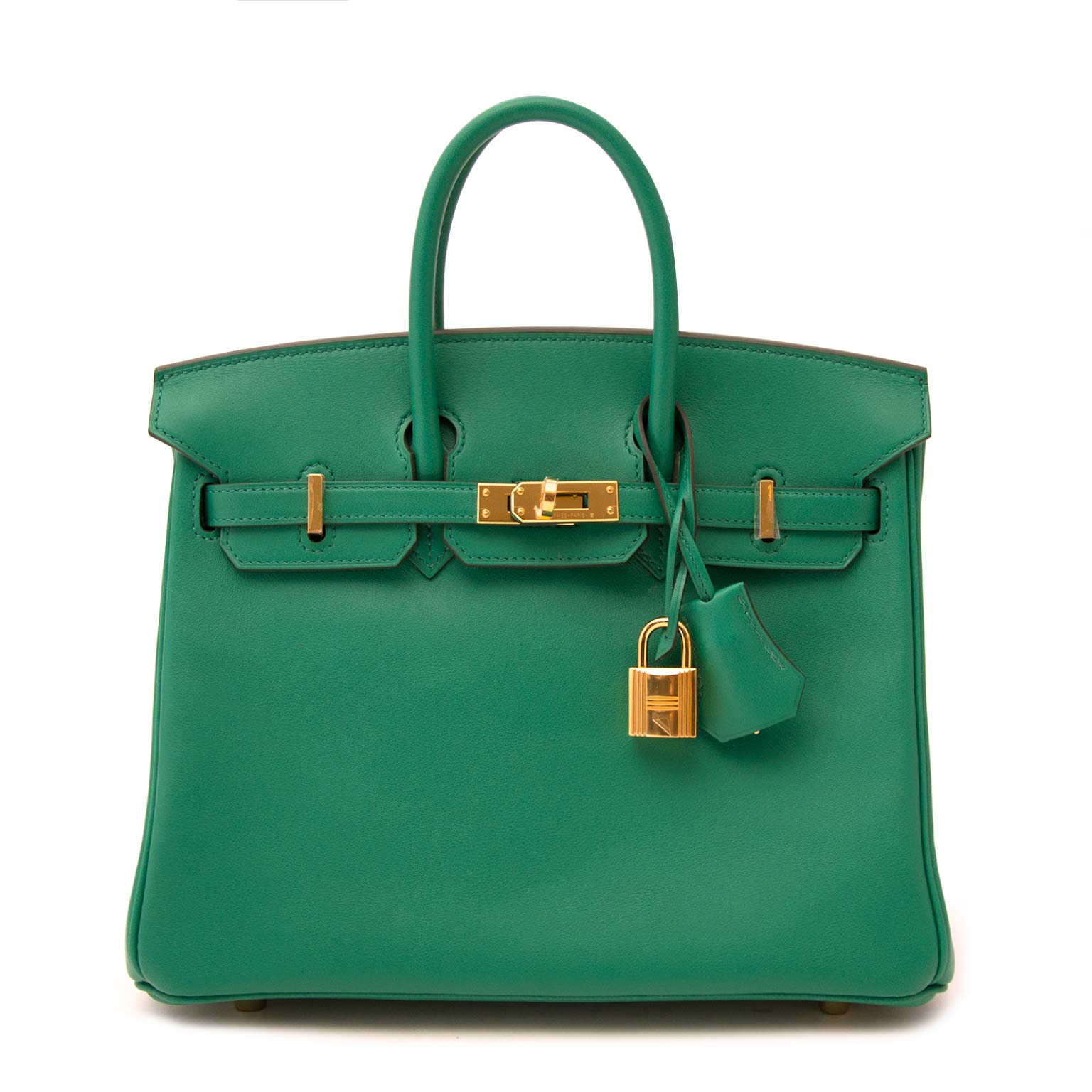 Bent u op zoek naar een authentieke Hermès Birkin 25 Vert Vertigo Swift GHW?