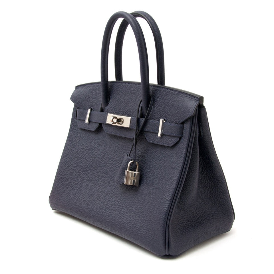 Brand new Hermès Birkin 30 Bleu Nuit Togo for sale, luxury at an affordable price in Belgium.