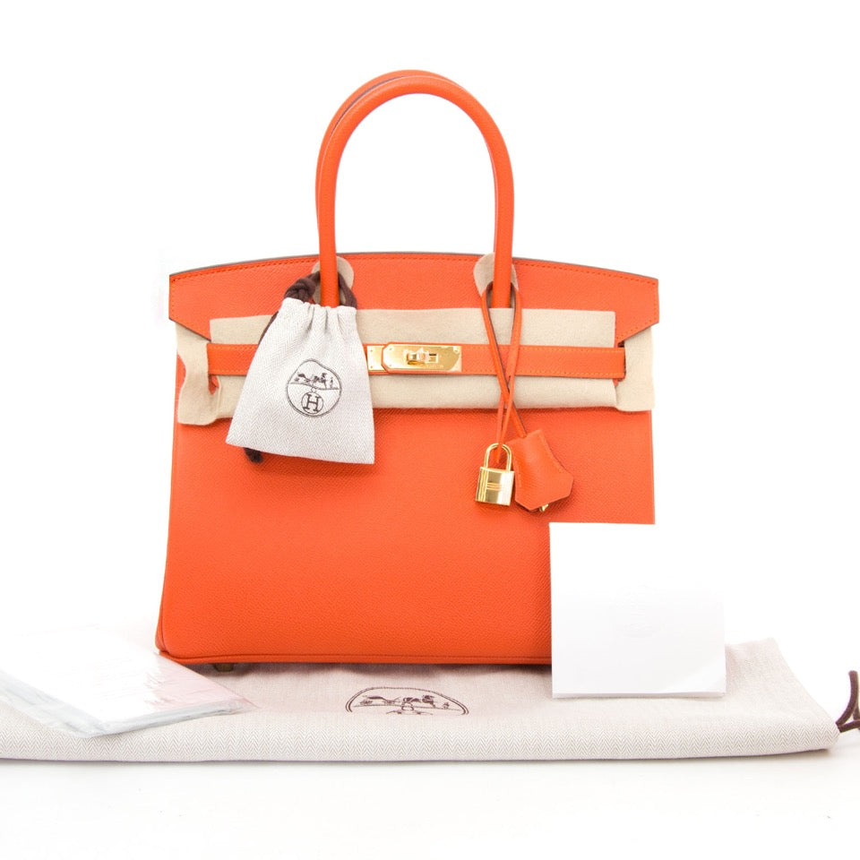 acheter en ligne seconde main sac a main Brand New Hermes Birkin 30 Feu Epsom GHW