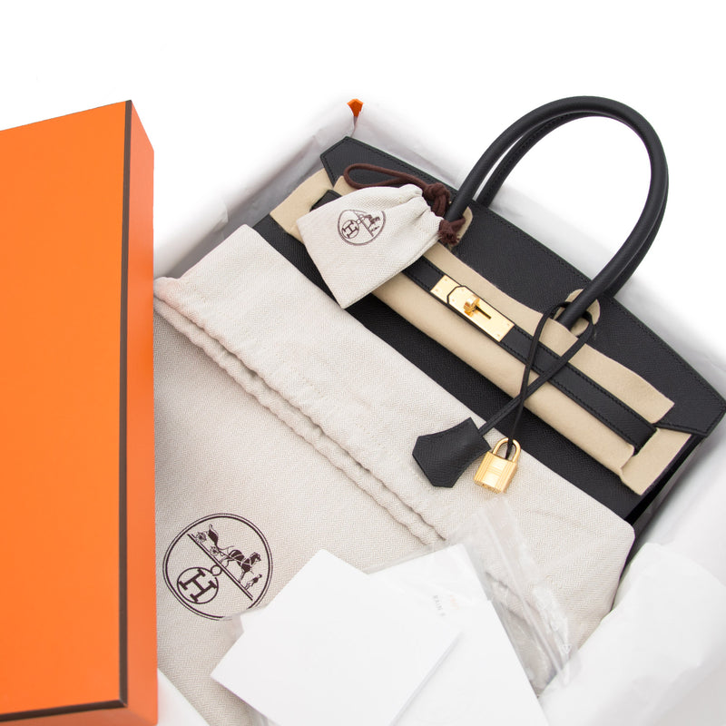 Acheter en ligne chez labellov.com Hermes Birkin 35 Epsom Noir ghw.