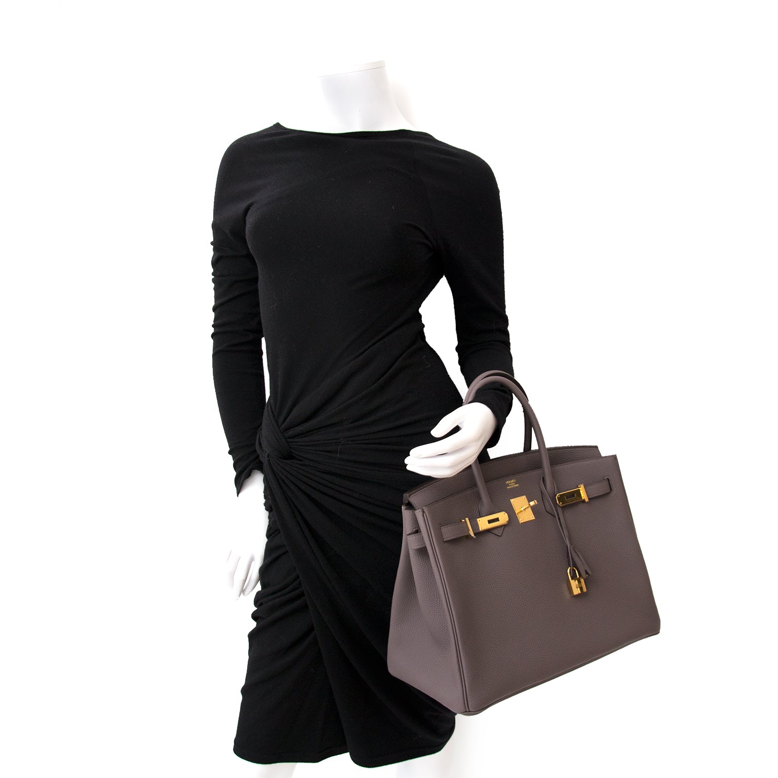 acheter en ligne pour le meilleur pri sac a main shop safe online at the best price your second hand Brand New Hermes Birkin 35 Etain Togo