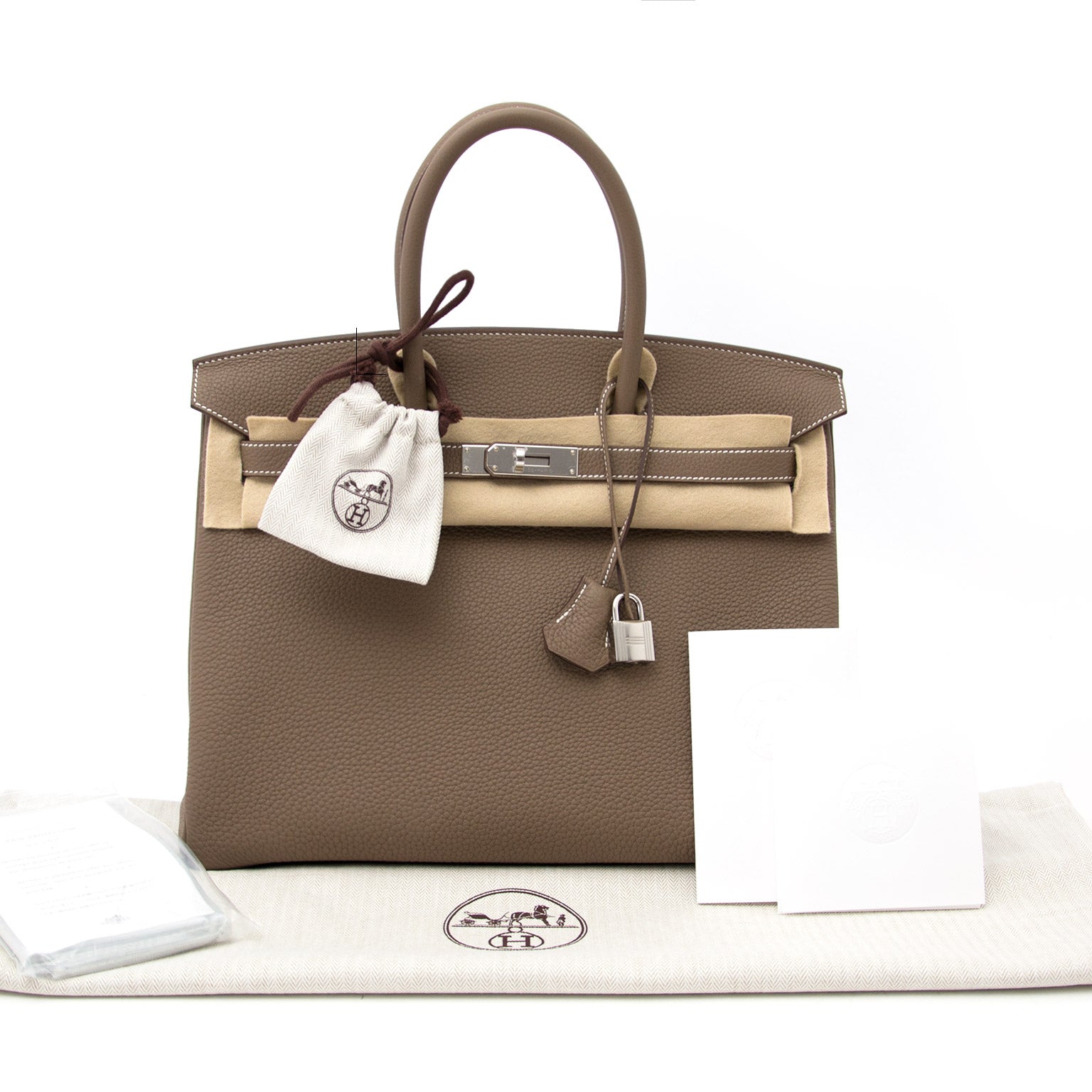 Acheter Hermès Birkin 35 Togo Etoupe PHW en ligne chez labellov.com