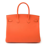 acheter en ligne chez labellov.com 100% authentique hermes birkin 35 togo feu orange