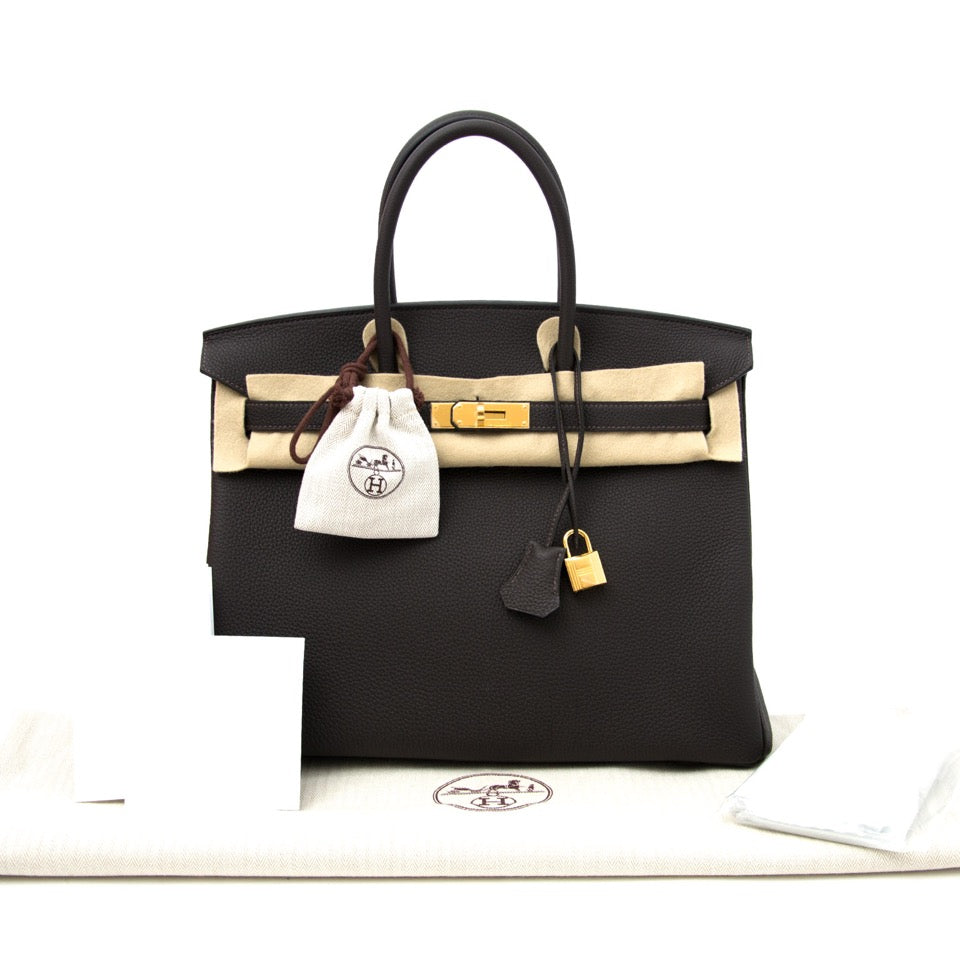 acheter en ligne pour le meilleur prix sac a main shop safe online secondhand designer Brand New Hermès Birkin 35 Macassar Togo GHW