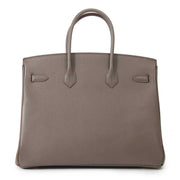 Bent u op zoek naar een authentieke designer handtas aan de beste prijs? Hermès Birkin 35 Epsom Etain PHW