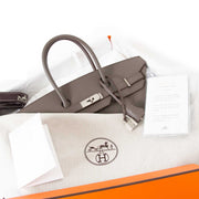 Hermès Birkin 35 Epsom Etain PHW for sale online at Labellov luxury in Antwerp