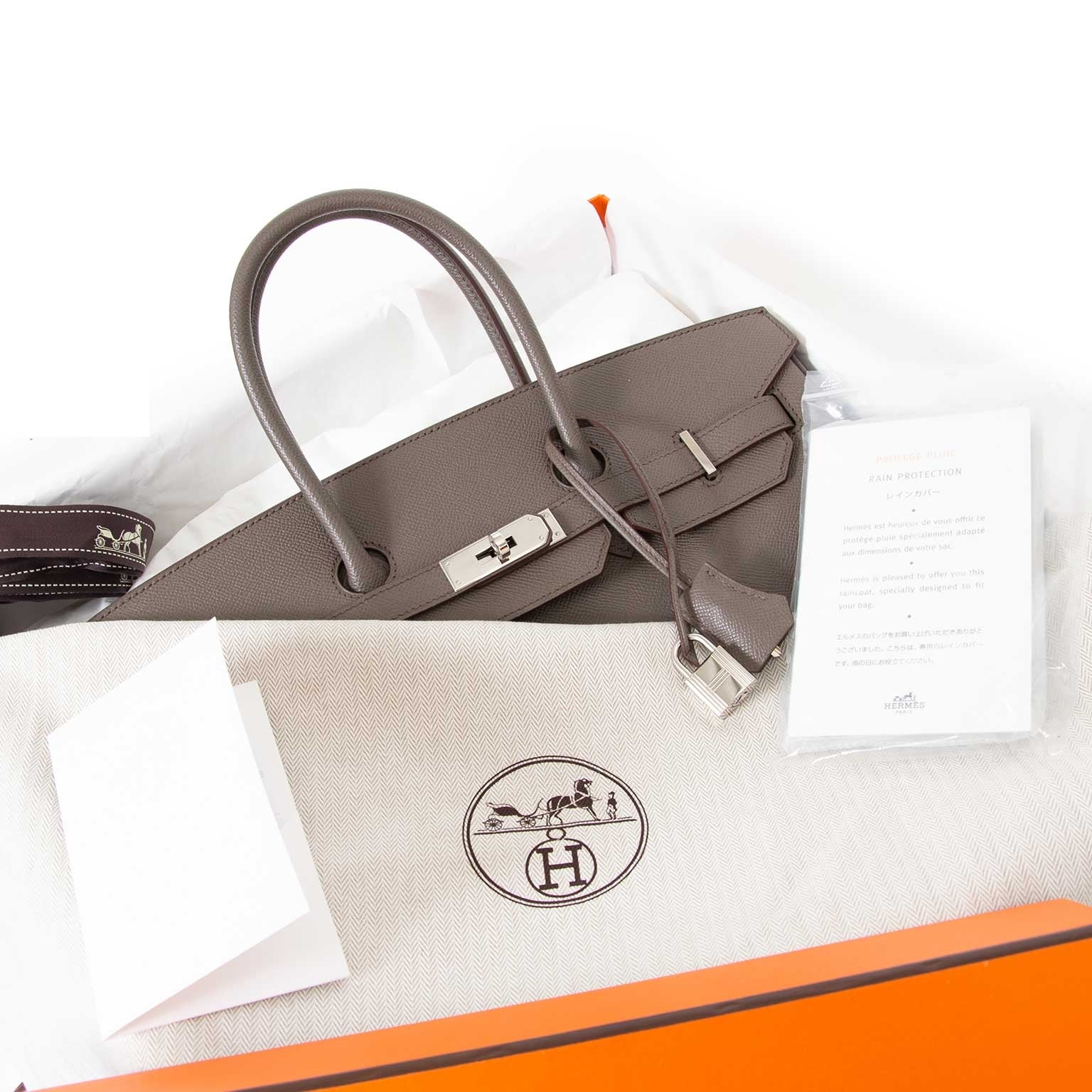 Hermès Birkin 35 Epsom Etain PHW for sale online at Labellov luxury in Antwerp