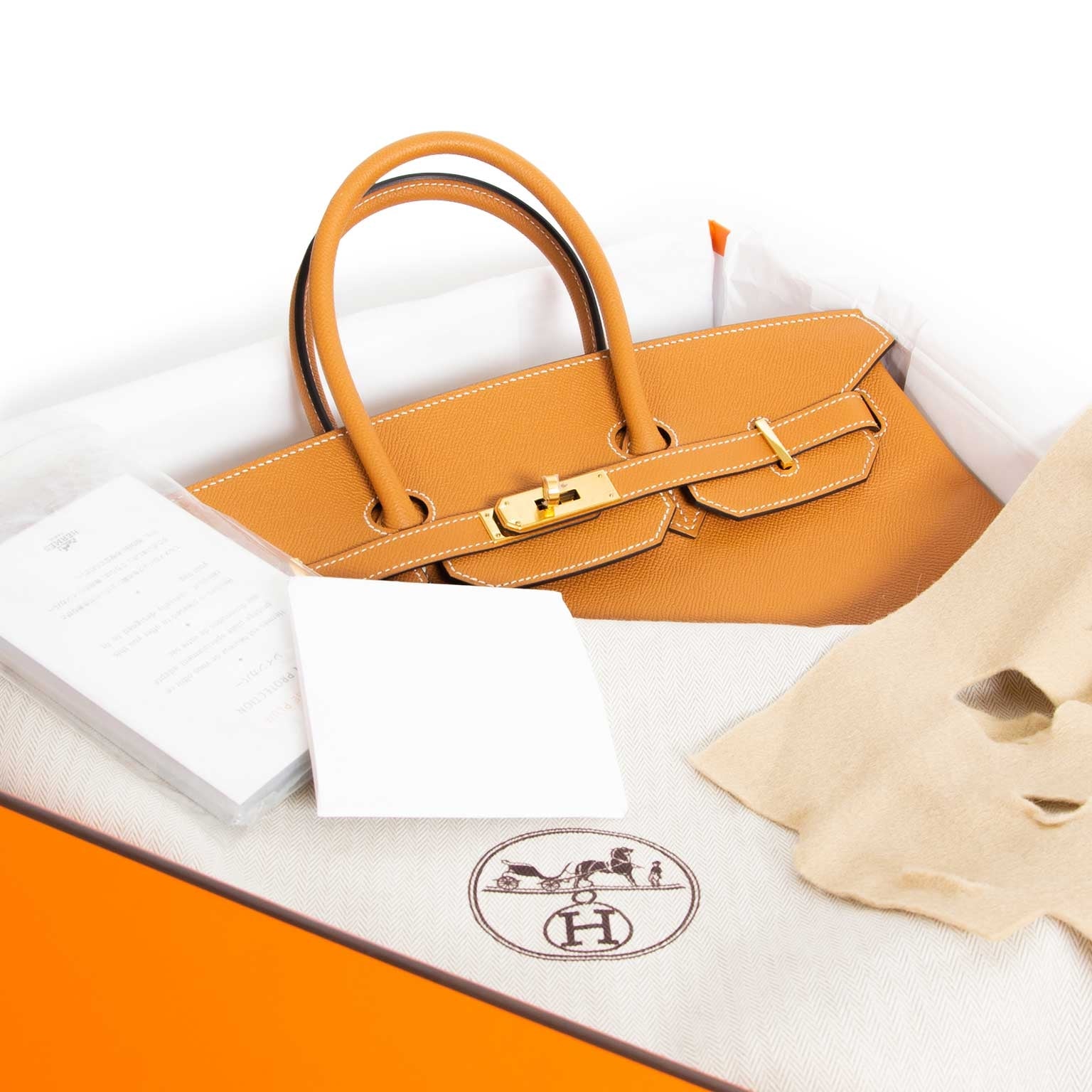 Buy your authentic Hermès Birkin 35 Veau Epsom Toffee GHW only at Labellov