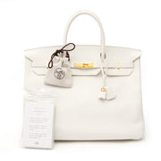 Hermès Birkin 40 White Taurillon Clemence GHW