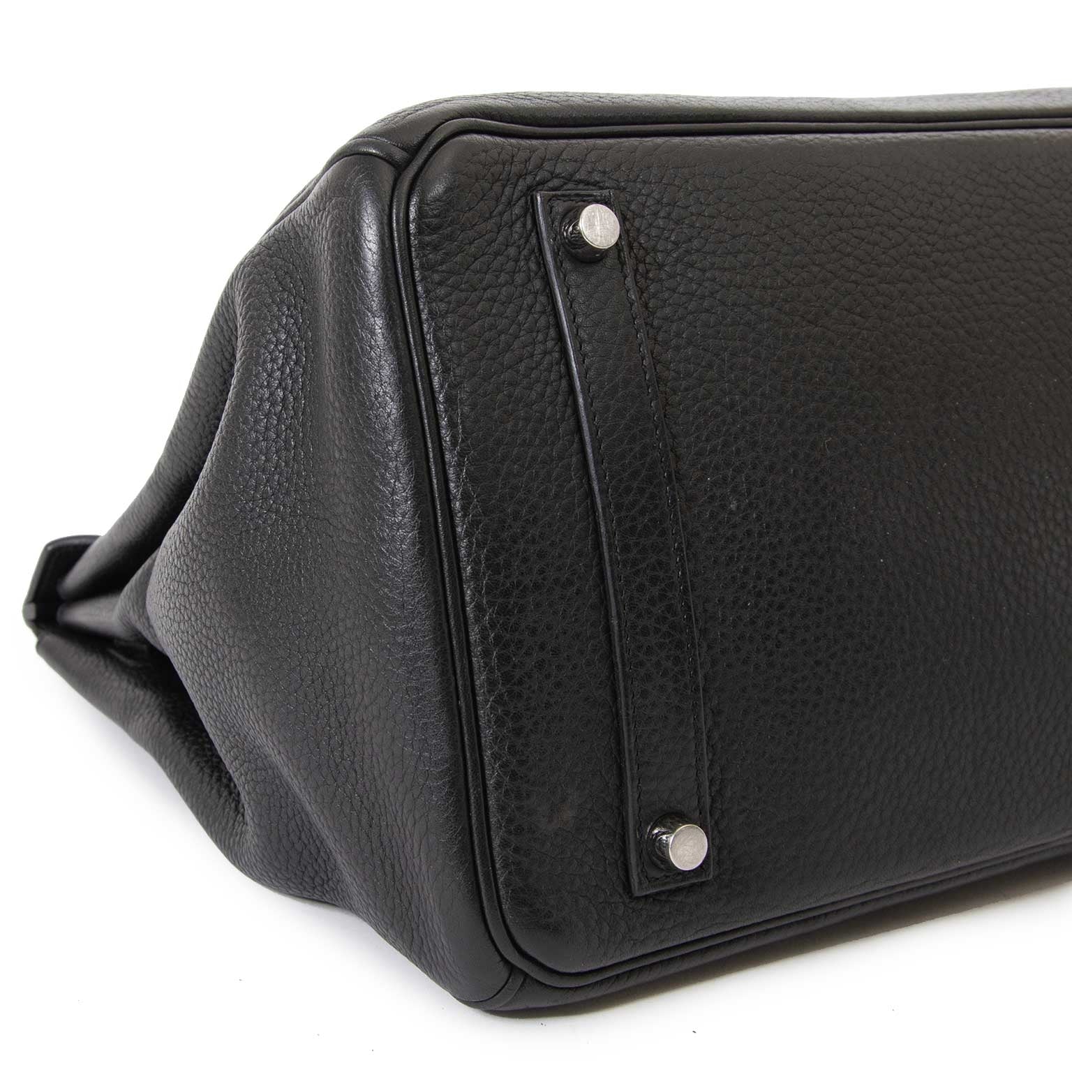 Hermès Birkin 35 Black Clemence Taurillon PHW pour le meilleur prix chez Labellov à Anvers