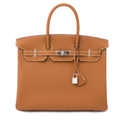 acheter enligne neuf Hermès Birkin Bag 35 PHW Togo Gold comme neuf pour le meilleur prix