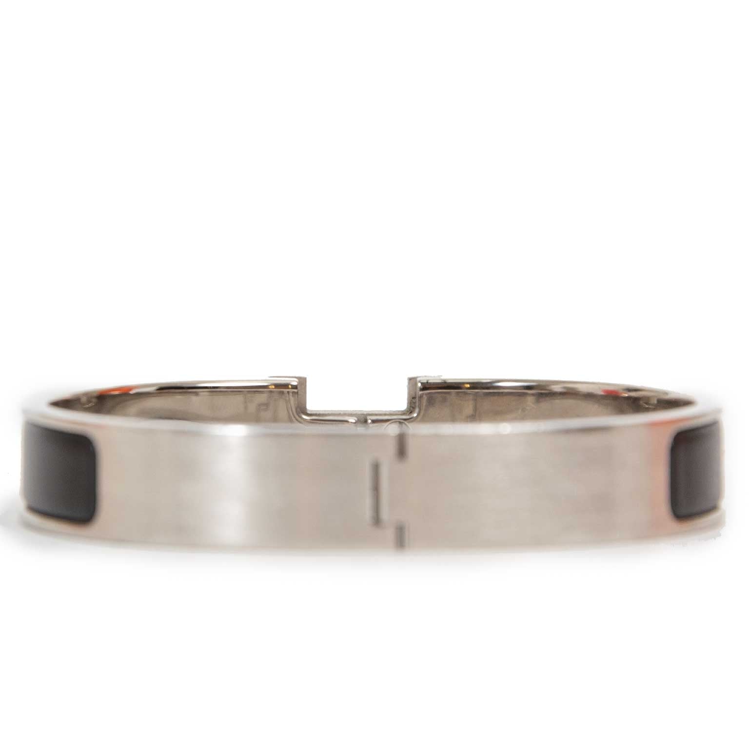 acheter en ligne seconde main Hermes Black Matt Clic HH Bracelet