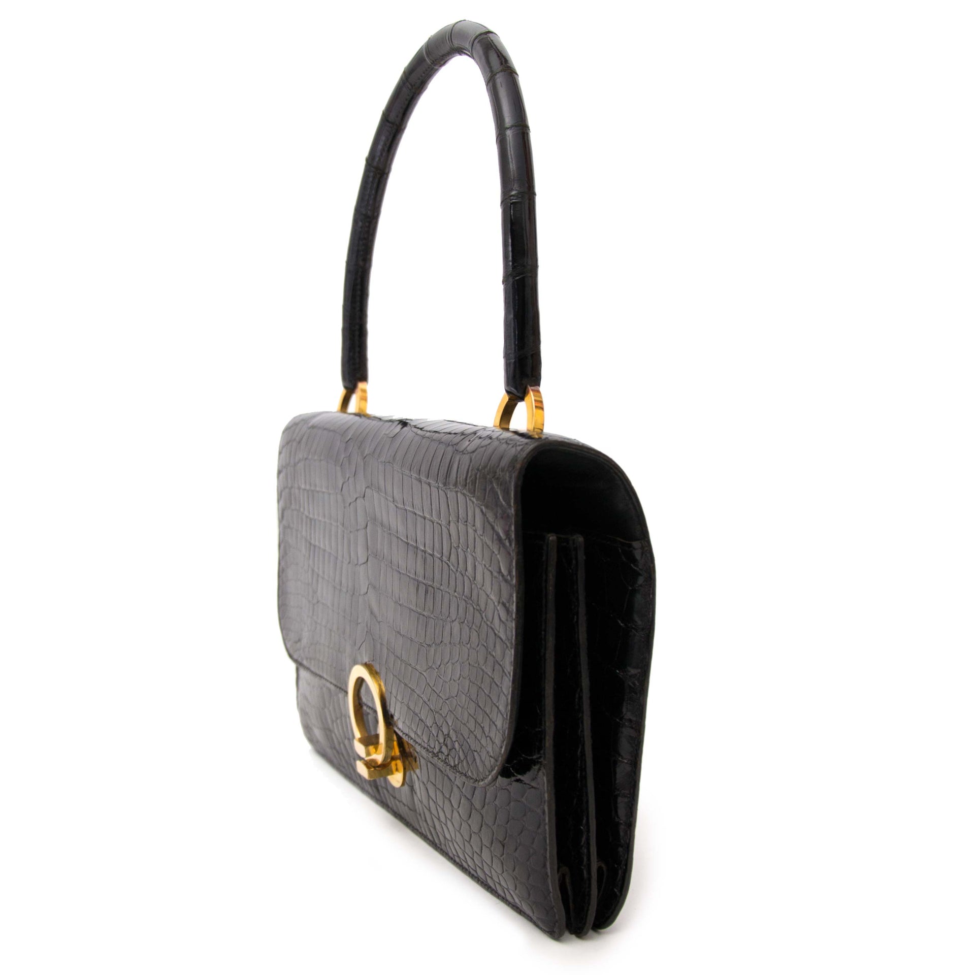 secondhand preloved luxury vintage searching for a secondhand Hermes Black Sac Ring Croco
