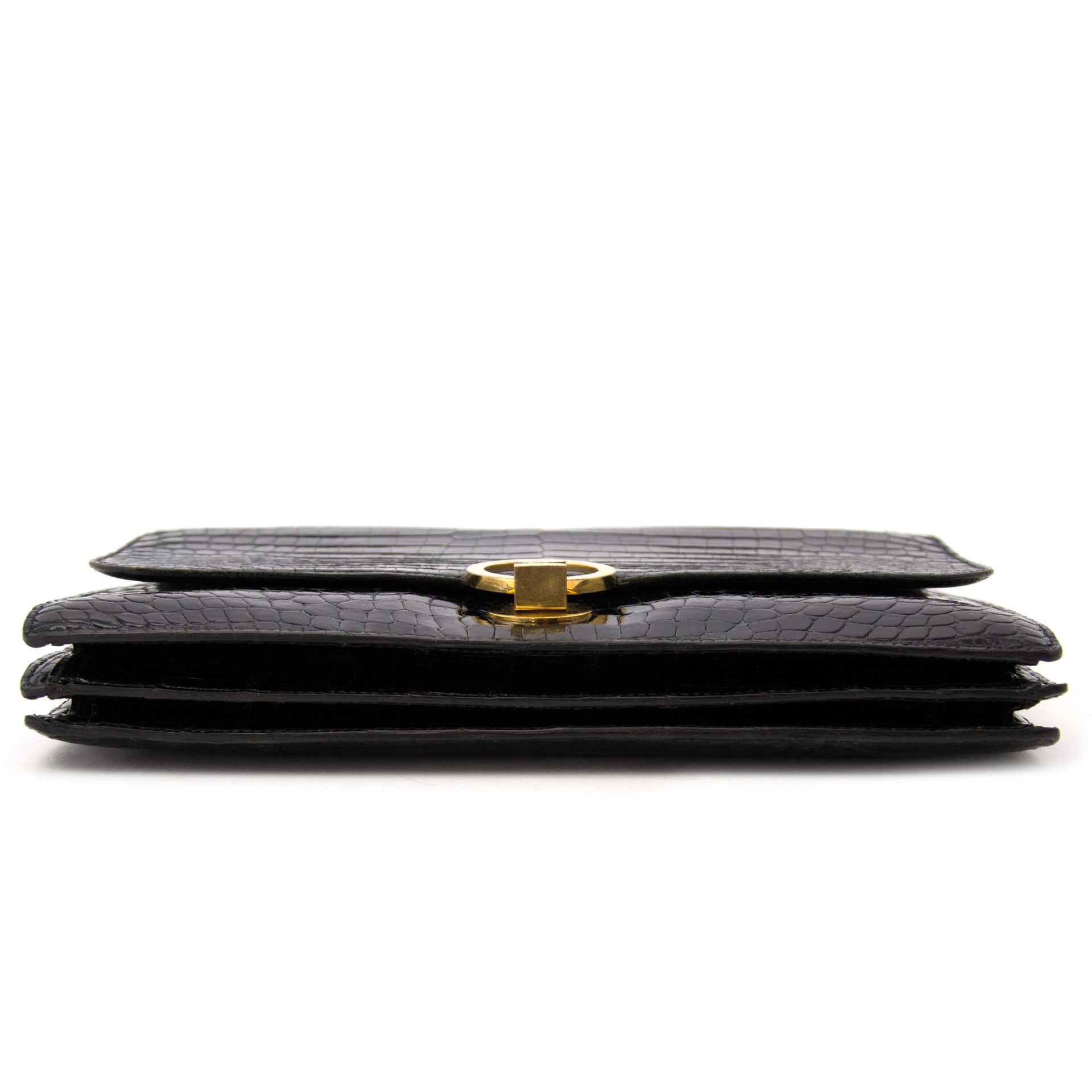 koop veilig onlilne jou tweedehands Hermes Black Sac Ring Croco aan de beste prijs