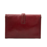 100% authentic vintage Hermes Bordeaux Jige clutch with worldwide shipping