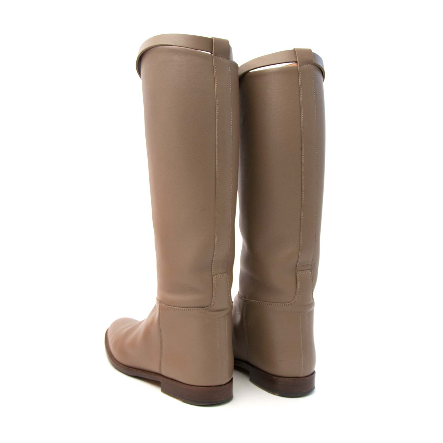 stunning secondhand Hermes Etoupe Bottes Jumping Veau Swift Forme Jopanais