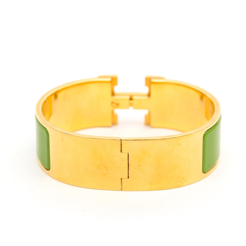 Hermès Vert Anis Wide Clic Clac H Bracelet