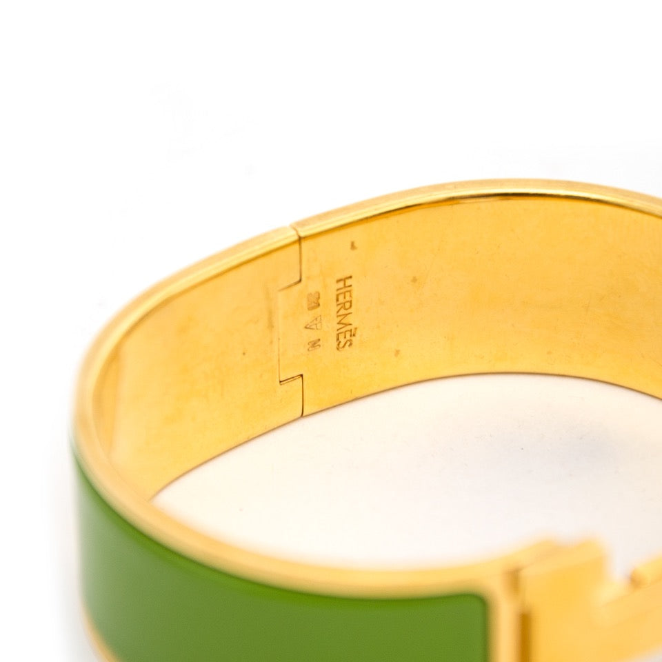 Hermès Vert Anis Wide Clic Clac H Bracelet