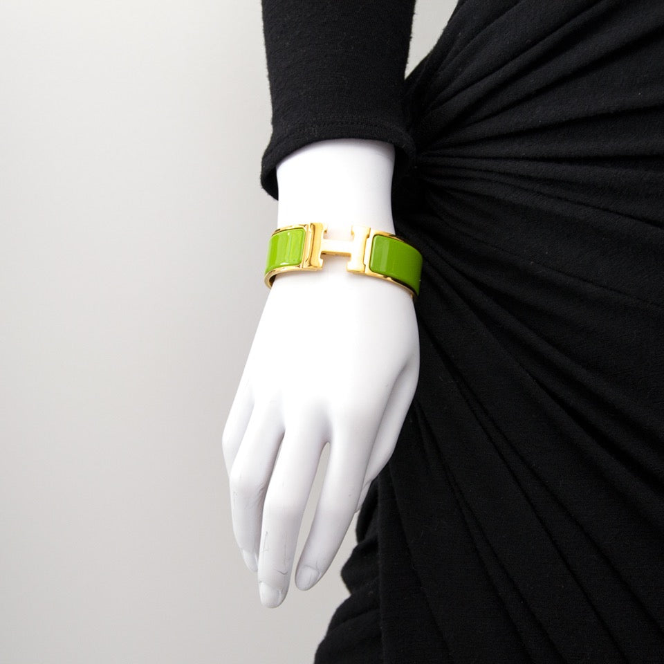 Hermès Vert Anis Wide Clic Clac H Bracelet