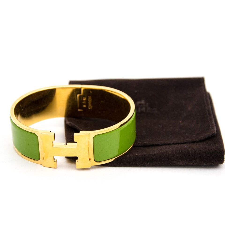 Hermès Vert Anis Wide Clic Clac H Bracelet