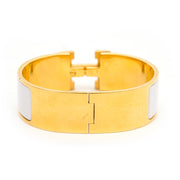 shop safe online second hand designer hermes luxury brand Hermès Bracelet Clic Clac White comme neuf