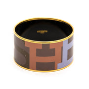 Koop veilig online tweedehands Hermès Printed Enamel Bangle Bracelet net als nieuw