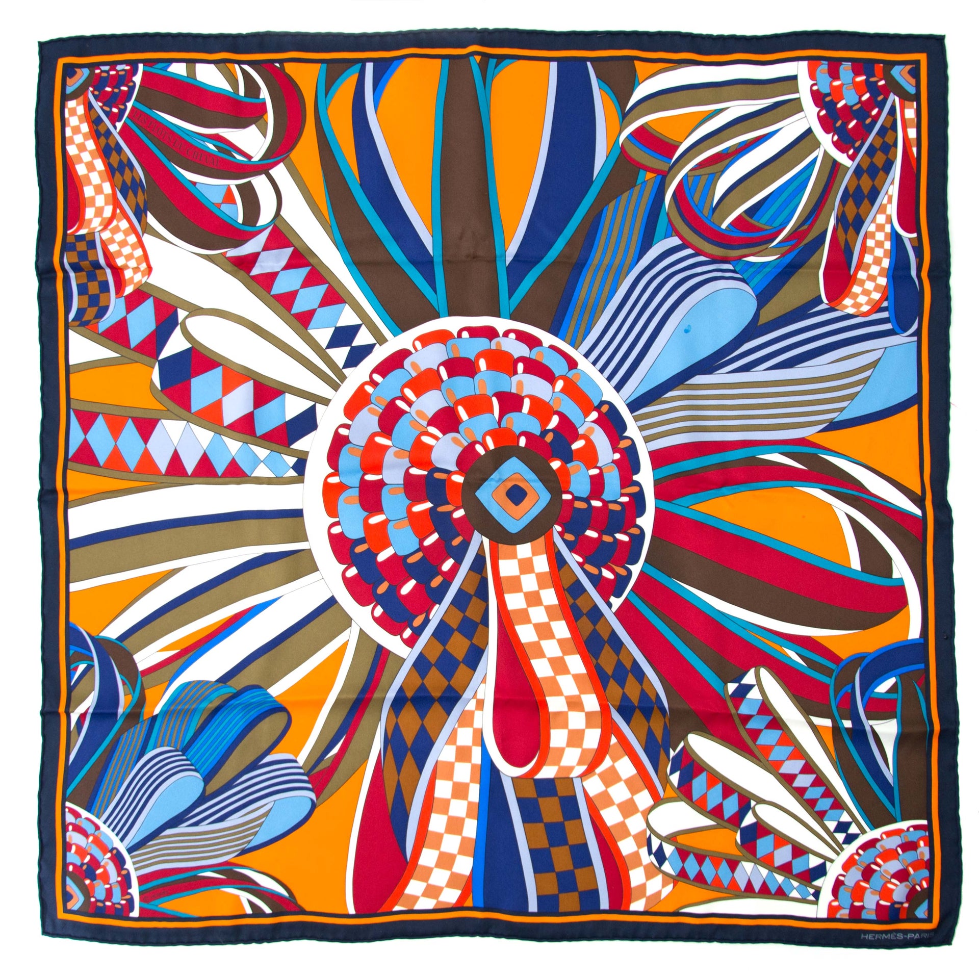 shop safe online Hermès Silk Scarf Carré 'Les Flots Du Cheval'