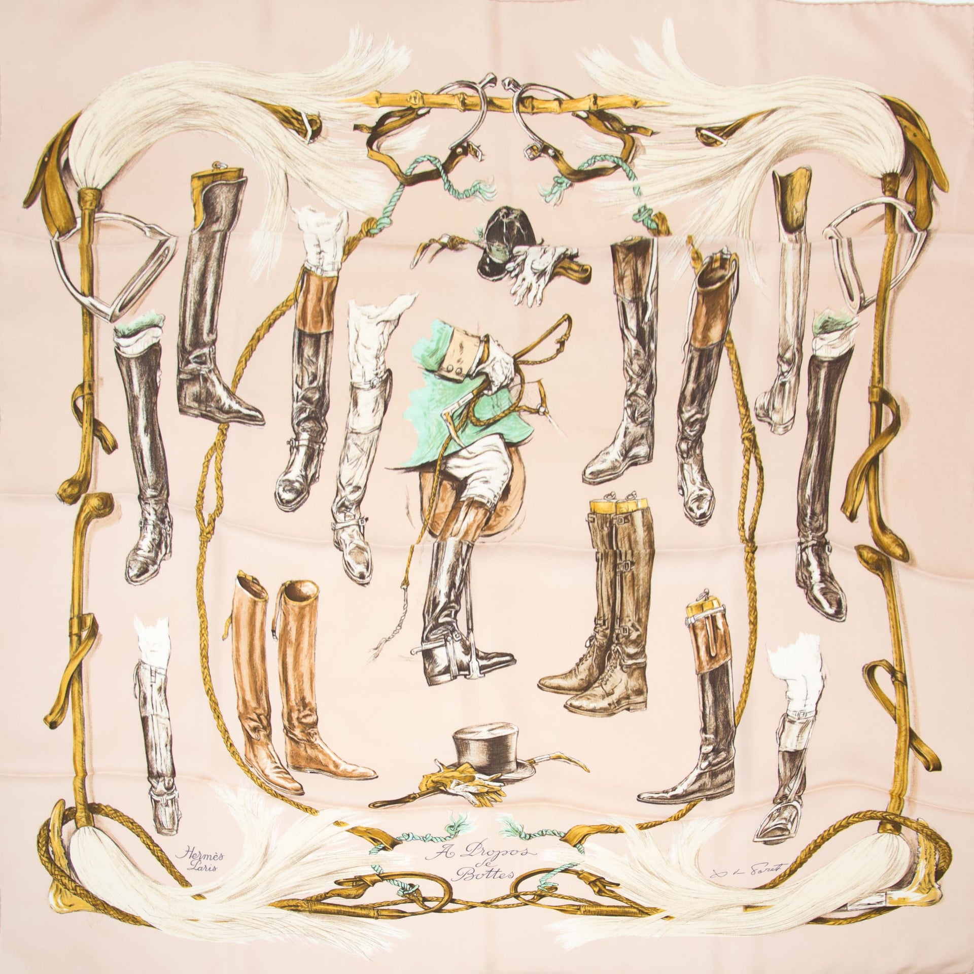 Koop nu veilig online jouw tweedehands Hermès Silk Scarf Carré A Propos de Bottes op labellov.com