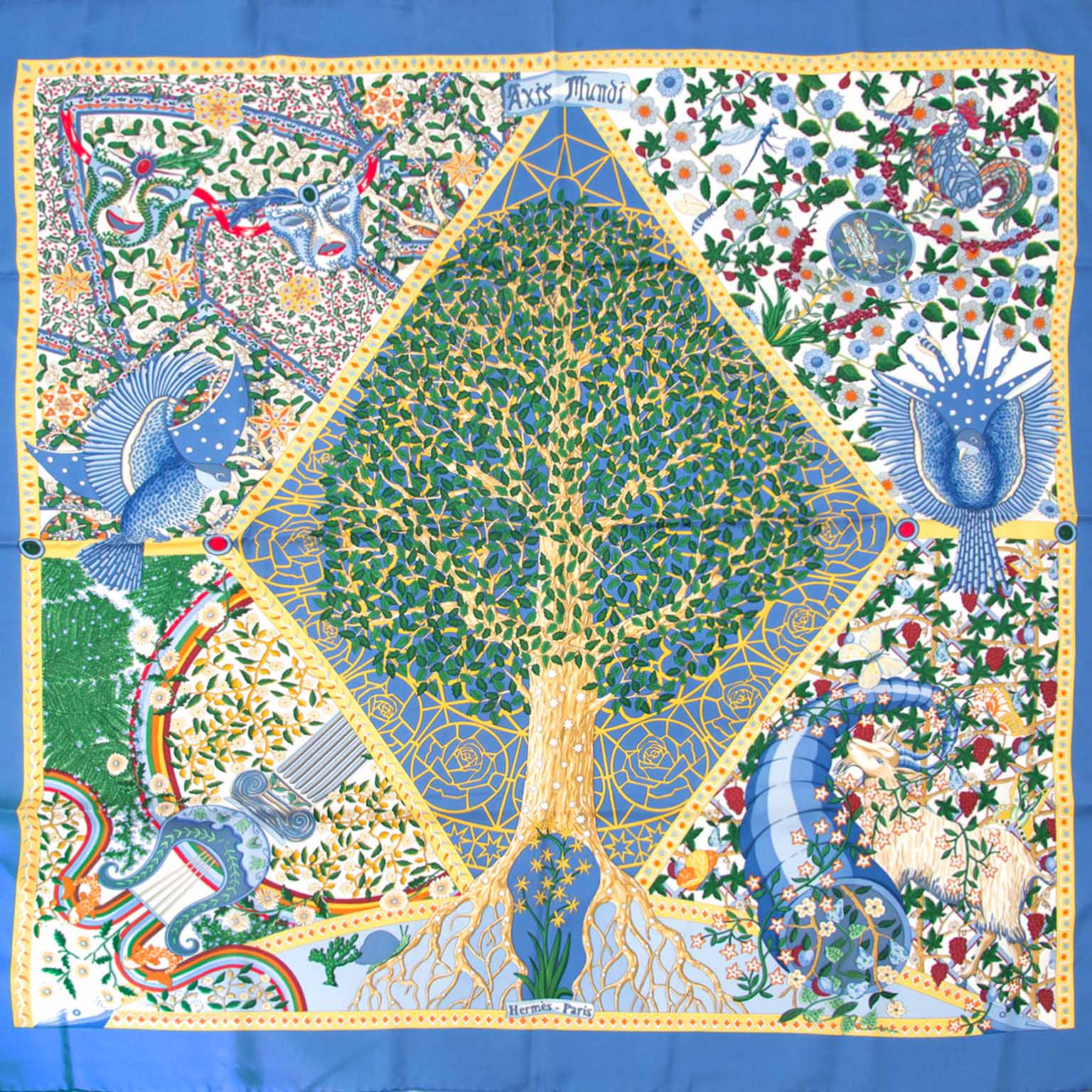 Hermès Carré de Soie sjaal 'Axis Mundi'