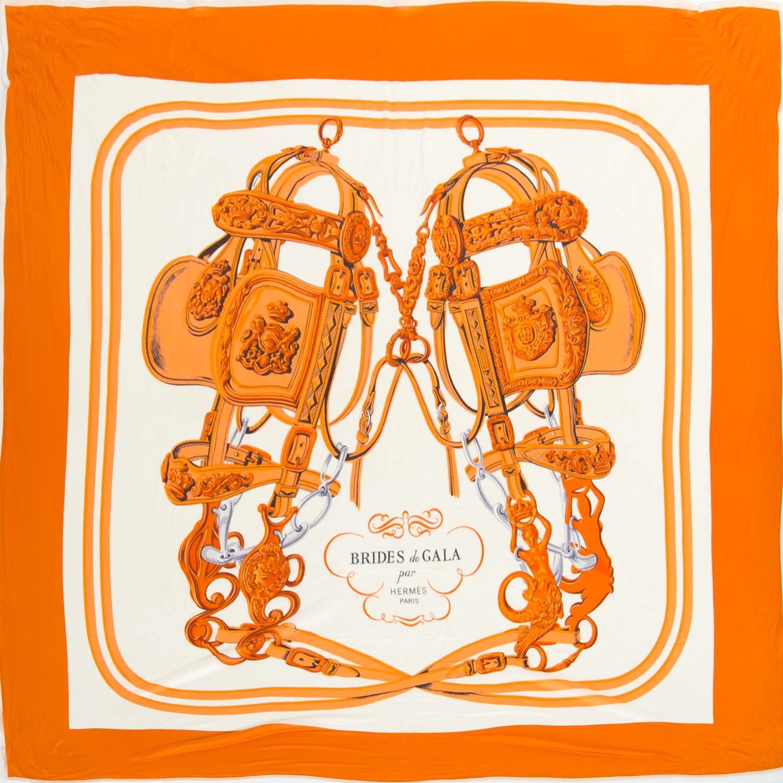 Hermès Silk Orange Bride De Gala Scarf te koop bij Labellov