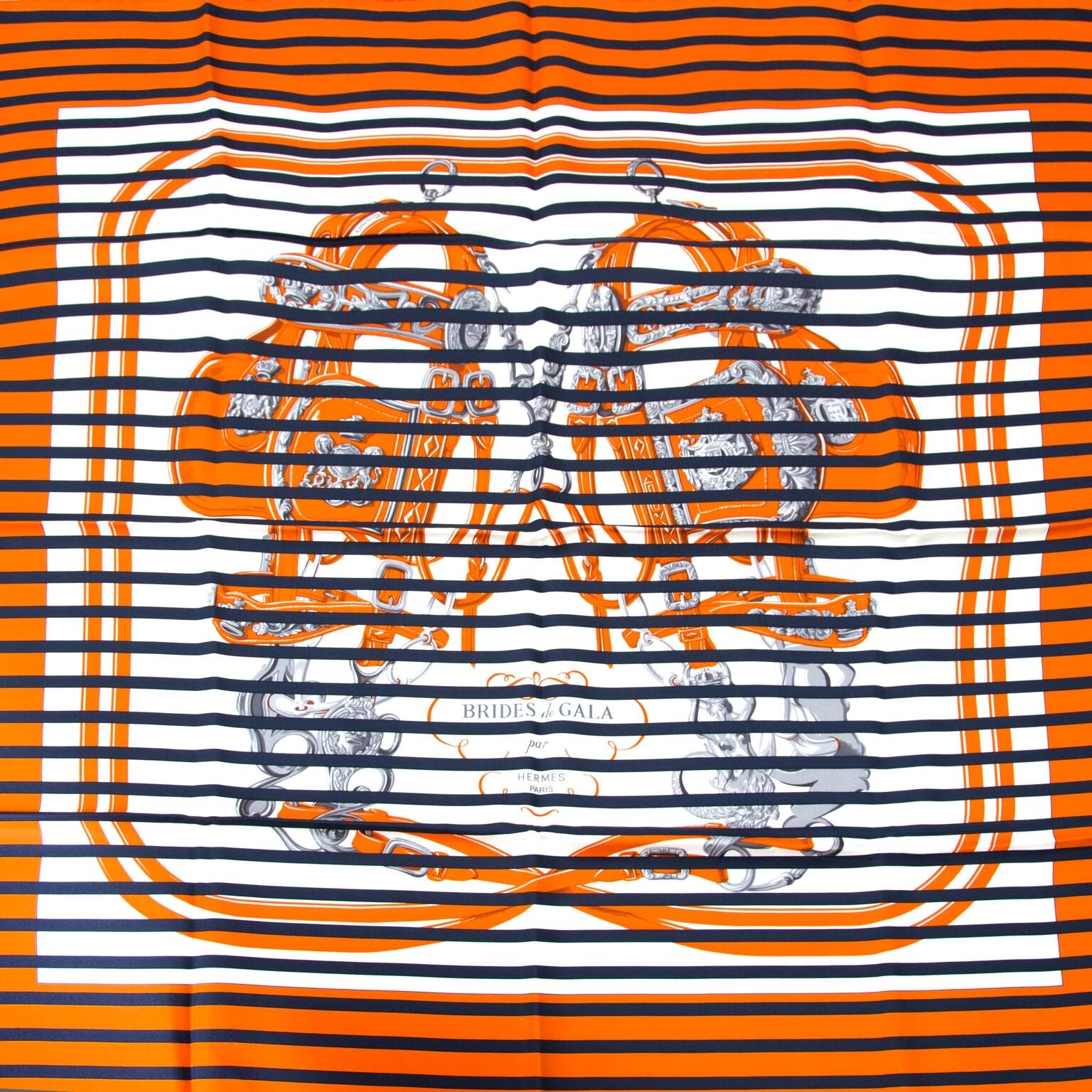 Beautifull hermes scarf with blue navy stripes