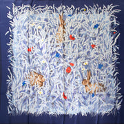 Hermès Carré Blue Rabbit Field Silk Scarf Buy authentic designer Hermes secondhand silk scarves at Labellov at the best price. Safe and secure shopping. Koop tweedehands authentieke Hermes sjaals tassen bij designer webwinkel labellov.