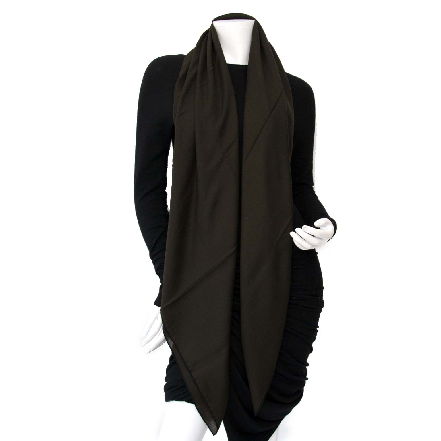 shop safe online Hermes Bronze Marine Wool Scarf