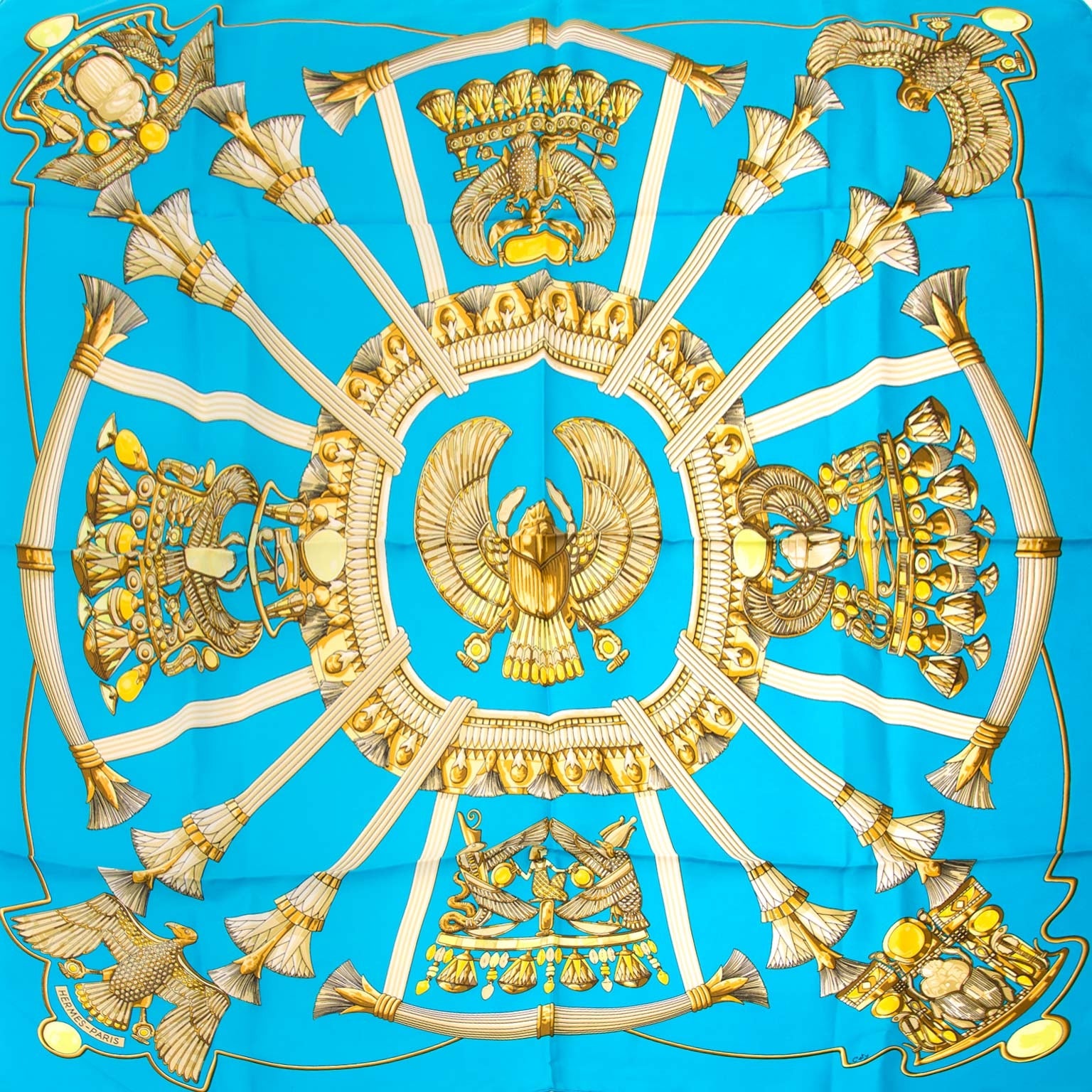 hermès carré scarabées et pectoraux scarf now for sale at labellov vintage fashion webshop belgium