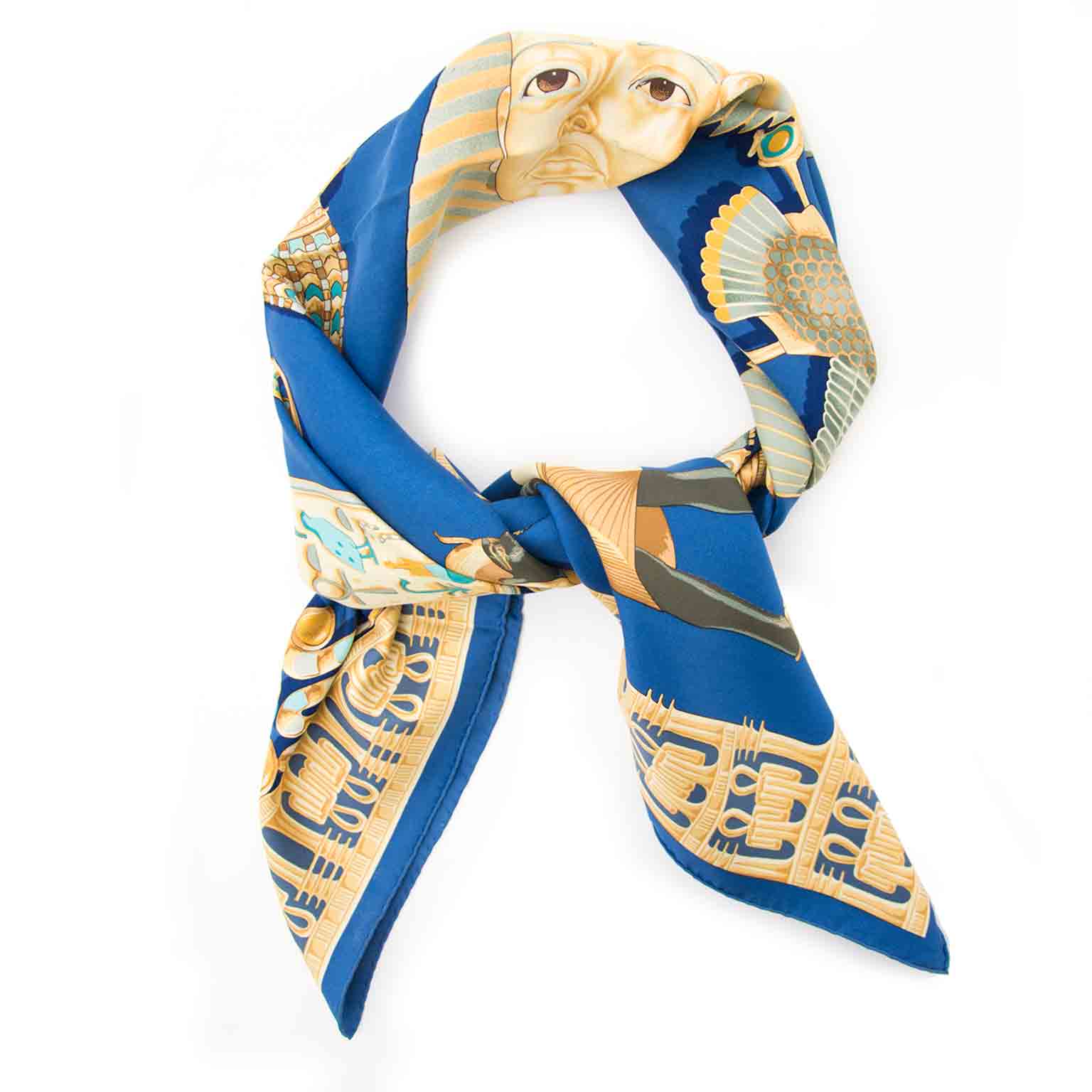 Authentic Hermès Carre de Soie 'Tutankhamun' for the best price available online.
