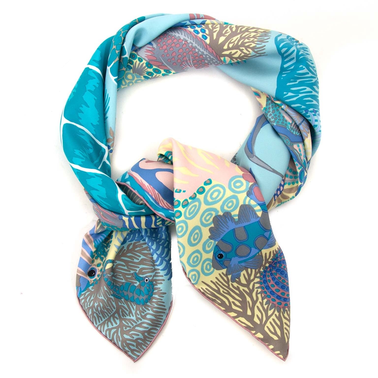 hermès carré under the waves scarf now for sale at labellov vintage fashion webshop belgium