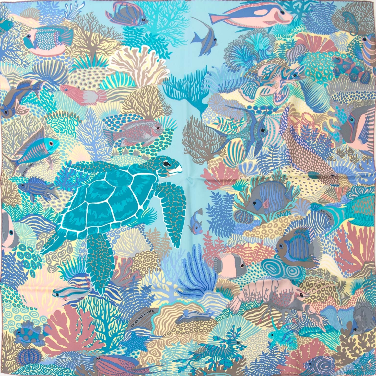 hermès carré under the waves écharpe seconde-à-main à vendre à labellov vintage webshop de mode belgique