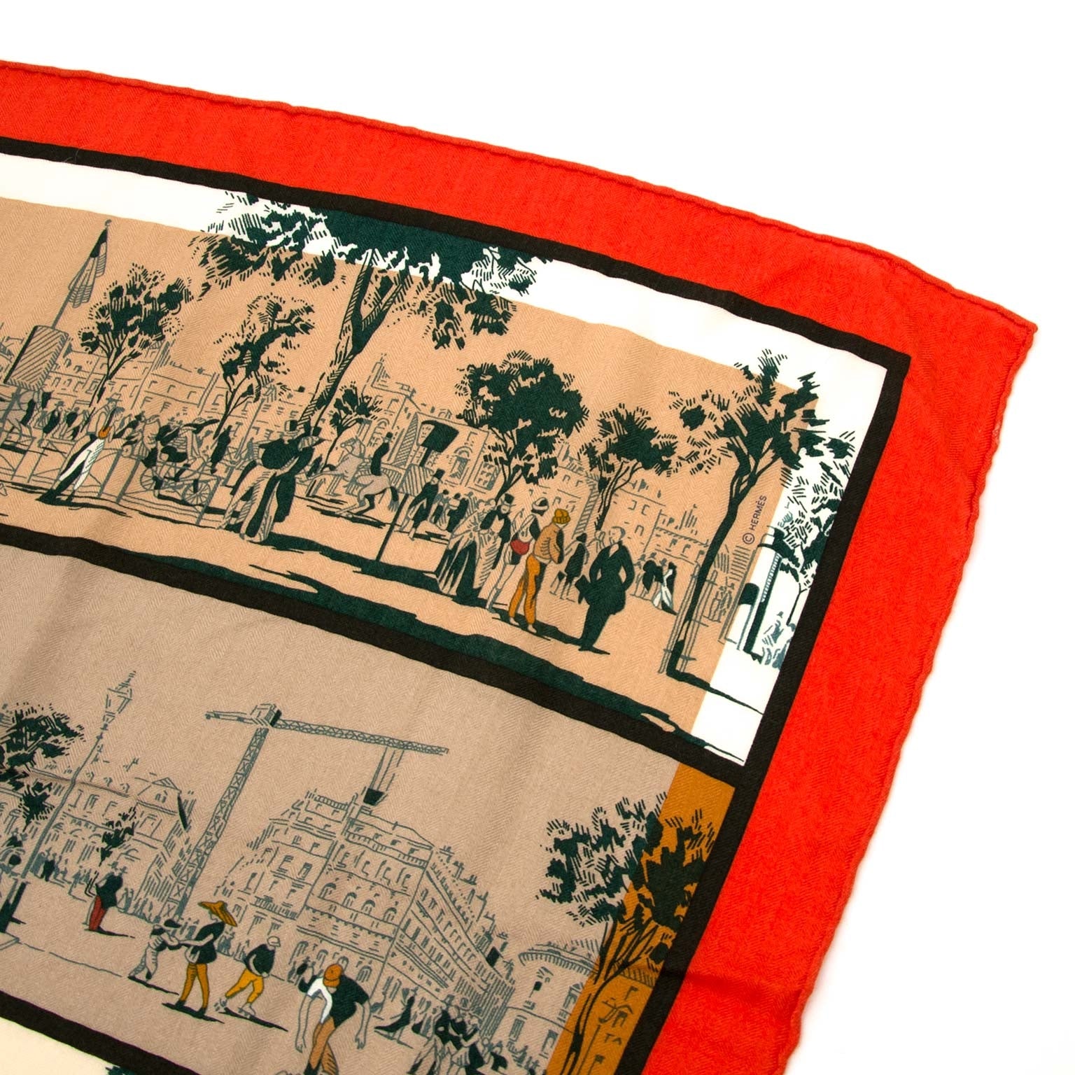 Hermes Carré Cashmere 'A Lombre des Boulevards' Scarf onlien secondhand