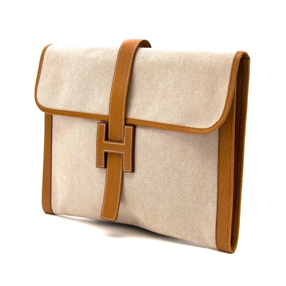 Koop en verkoop uw Hermes canvas envelope jige clutch aan de beste tarieven van 2016 bij labellov antwerpen